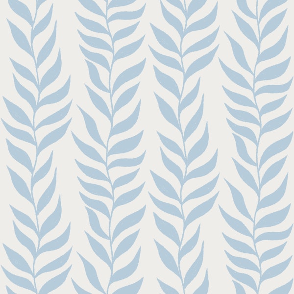 Cloud Dancer White and Sky Blue Climbing Leaf