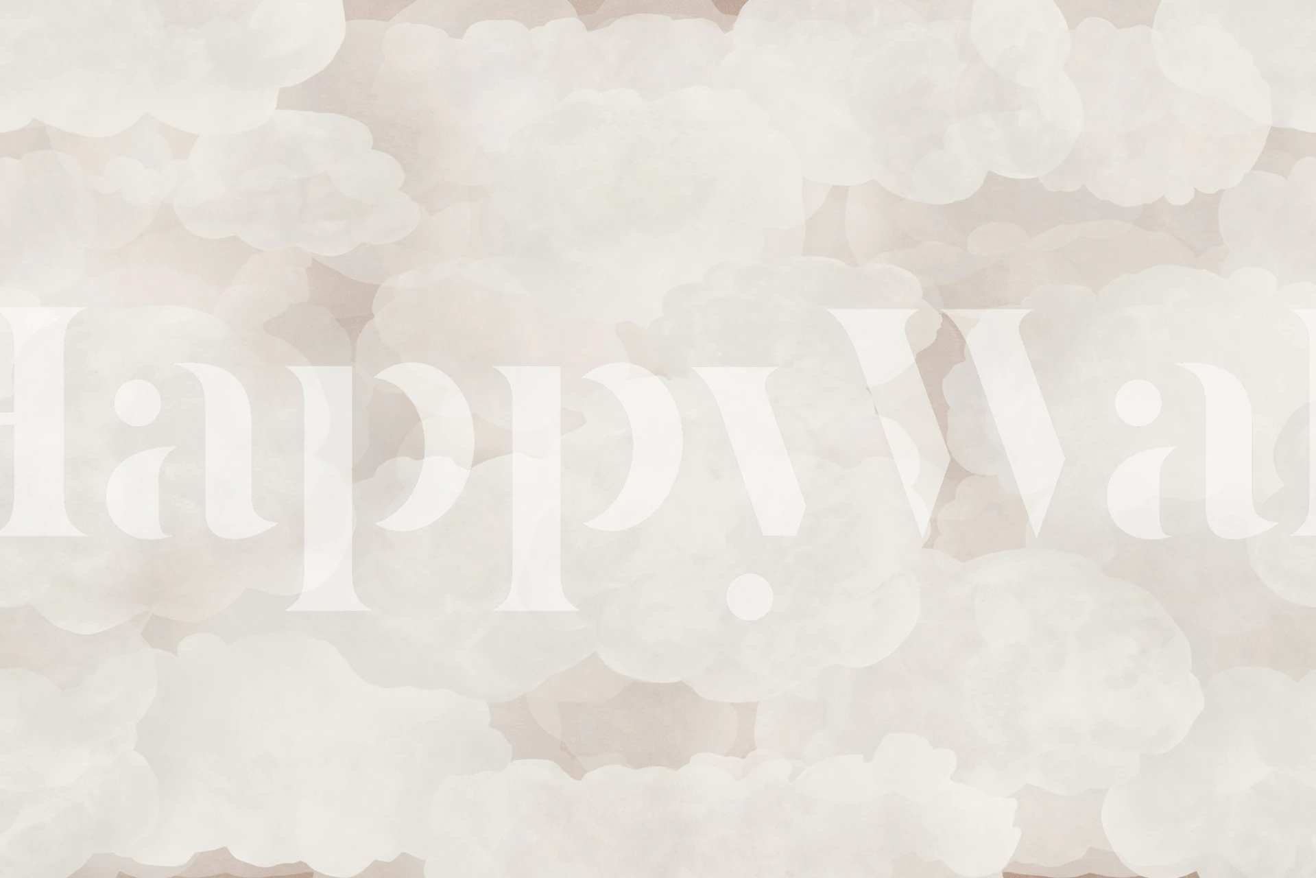 Dreamy Soft Clouds nude wallpaper in a room