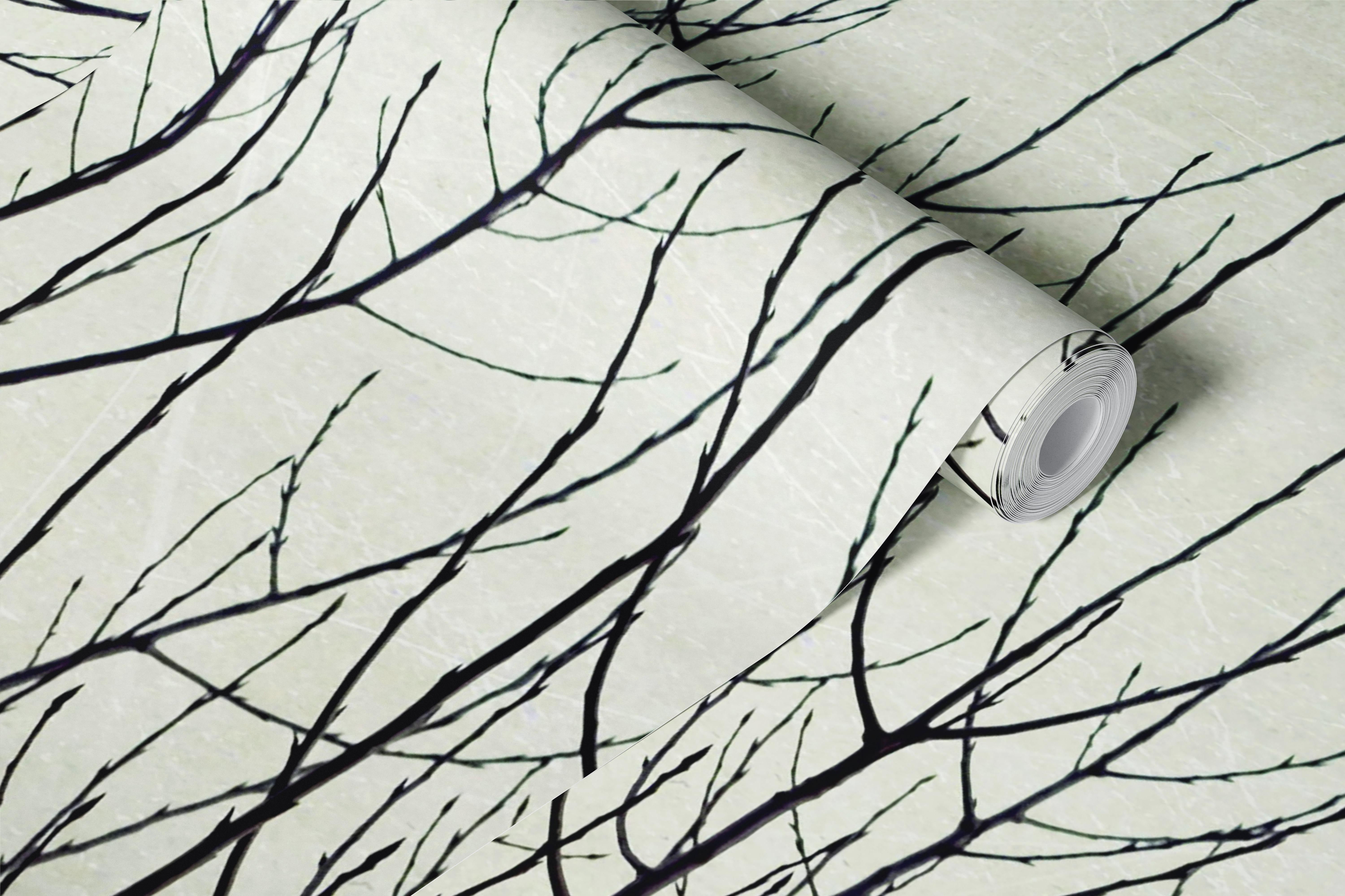 Tree Lone Leaf-tapet vist i et rum