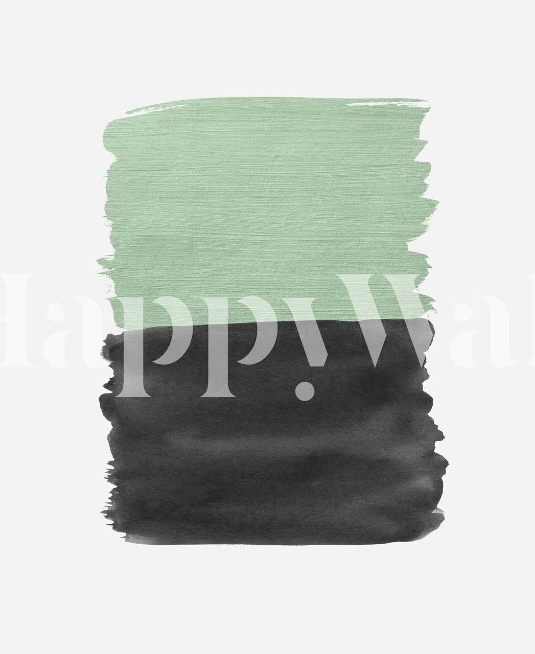 Sage Green og svarte abstrakte tapeter i et rom
