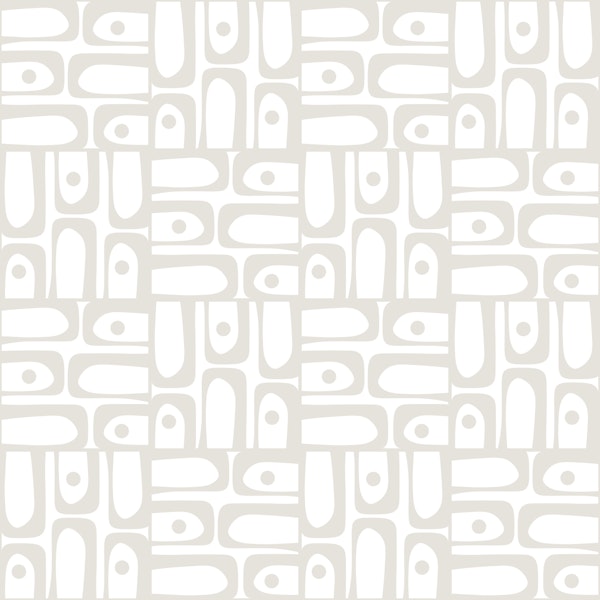 White Mid Century Abstract Piquet Geo Pattern