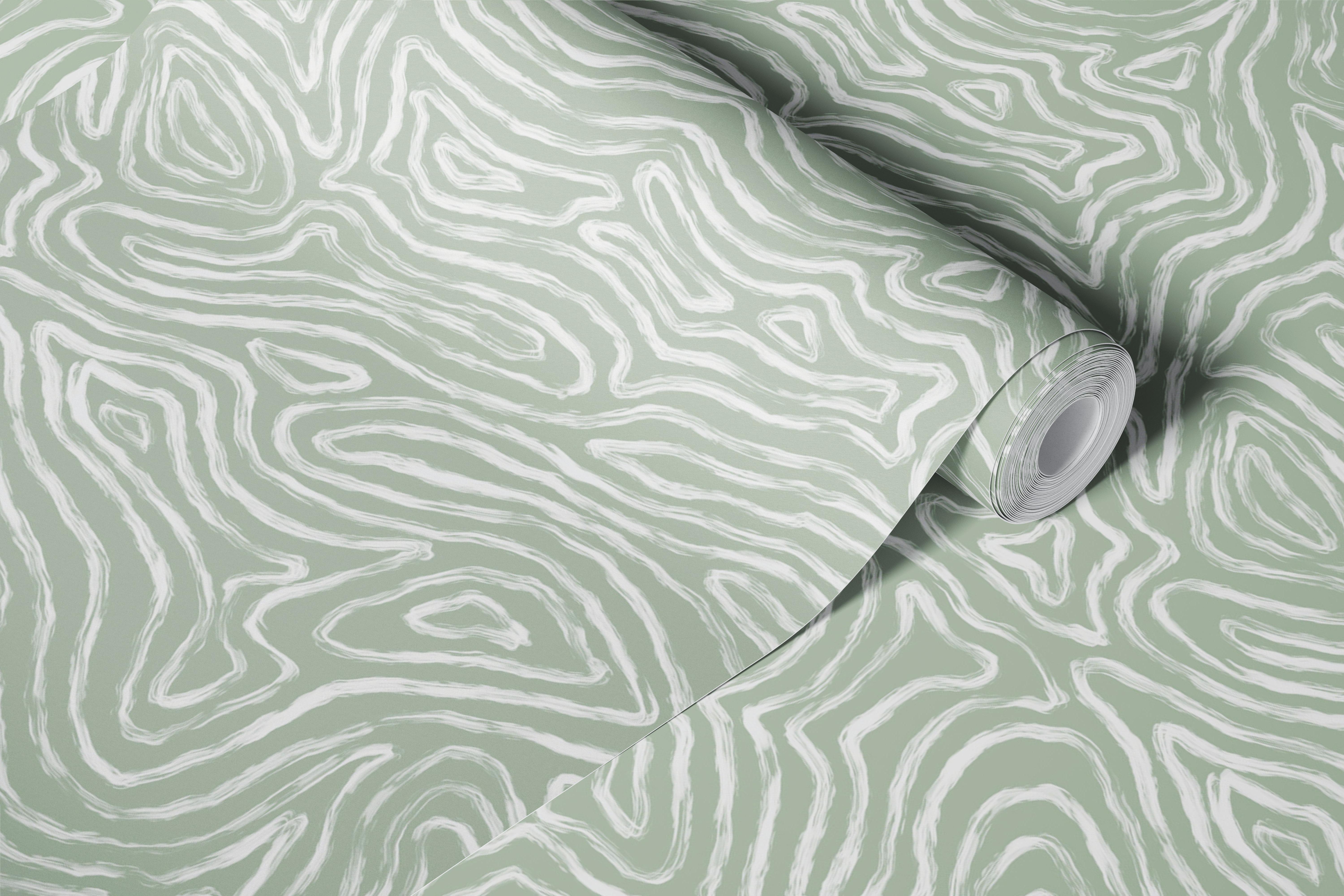 Abstract moss wallpaper in a modern room