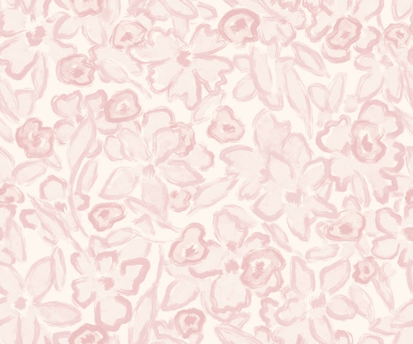 Muted Abstract Florals Soft Dusty Pink