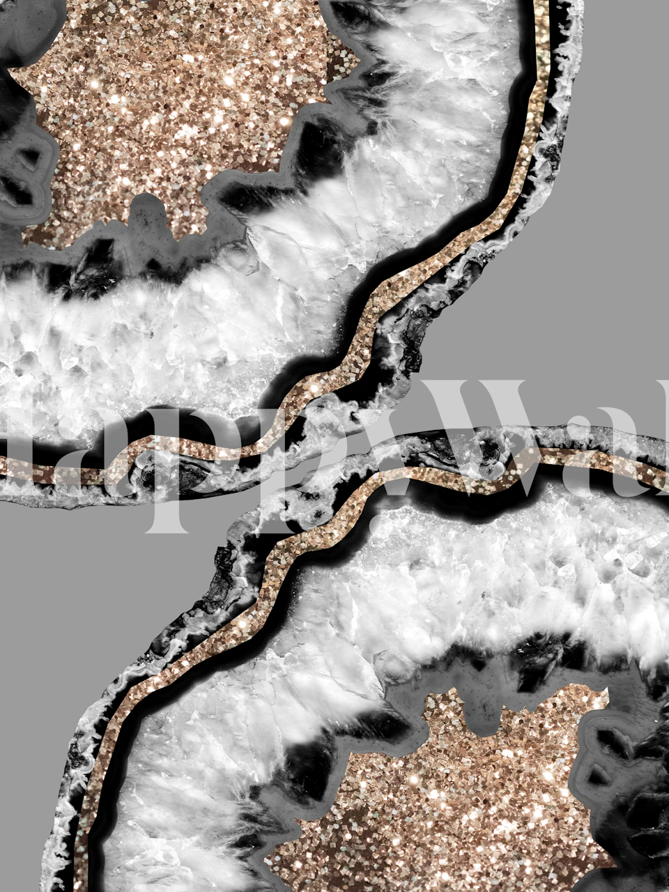 Yin Yang Agate Glitter Glam wallpaper design