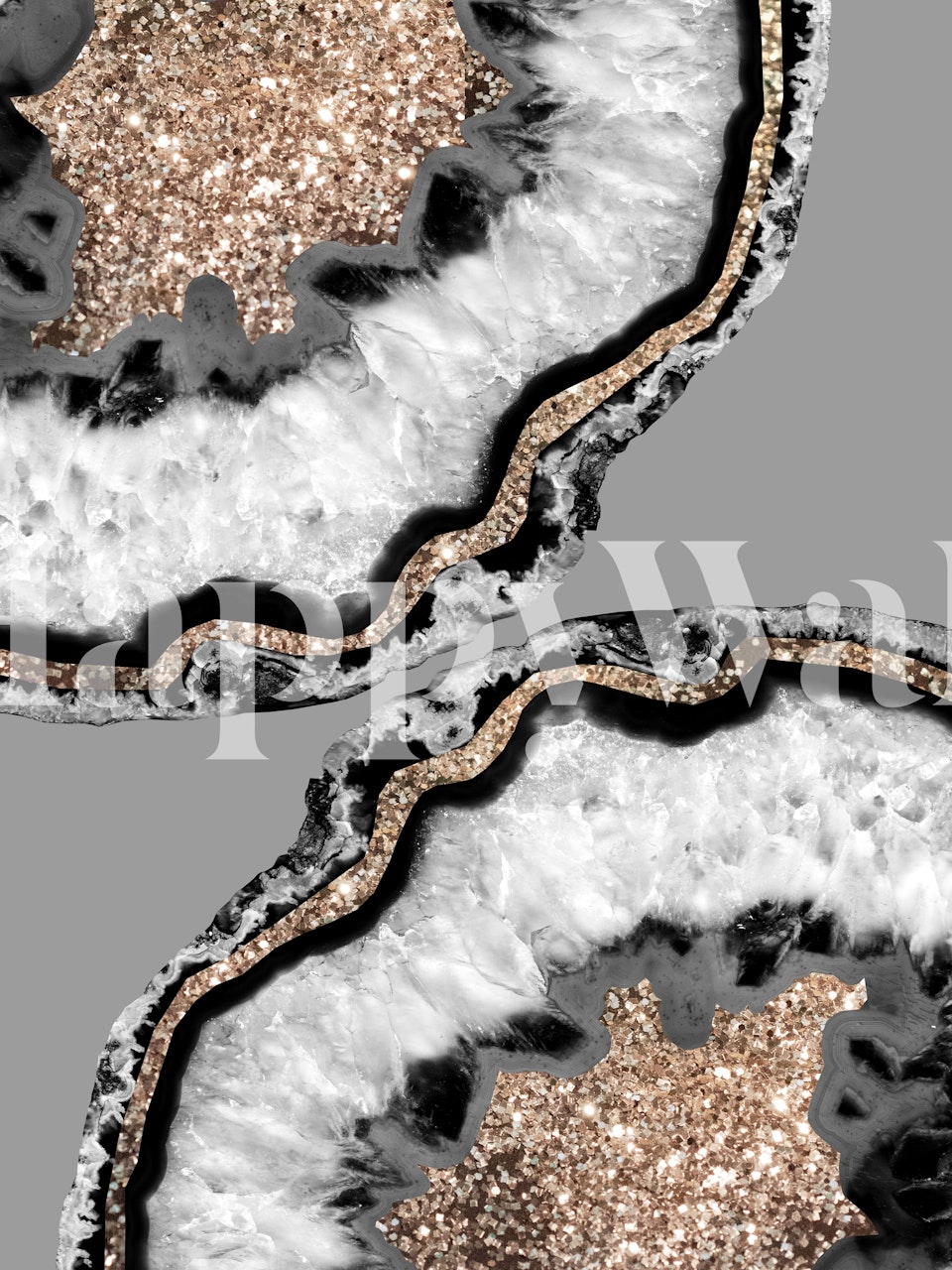 Yin Yang Agate Glitter Glam wallpaper design