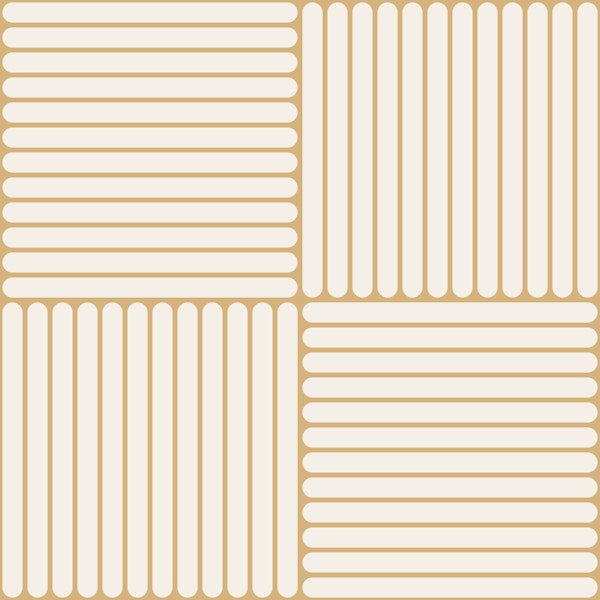 Japandi Grid in Gold And Cloud Dancer