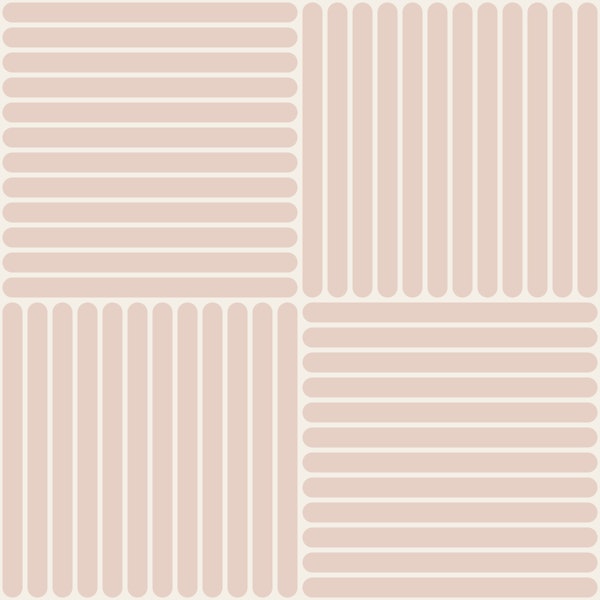 Japandi Grid in Dusty Rose and Cloud Dancer