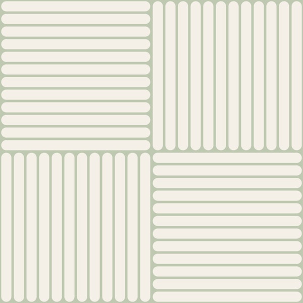 Japandi Grid in Cloud Dancer and Sage Green