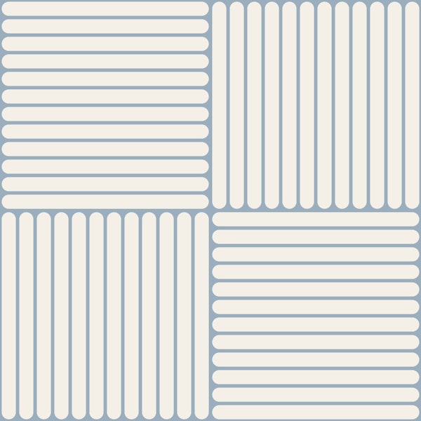 Japandi Grid in Cloud Dancer and Powder Blue