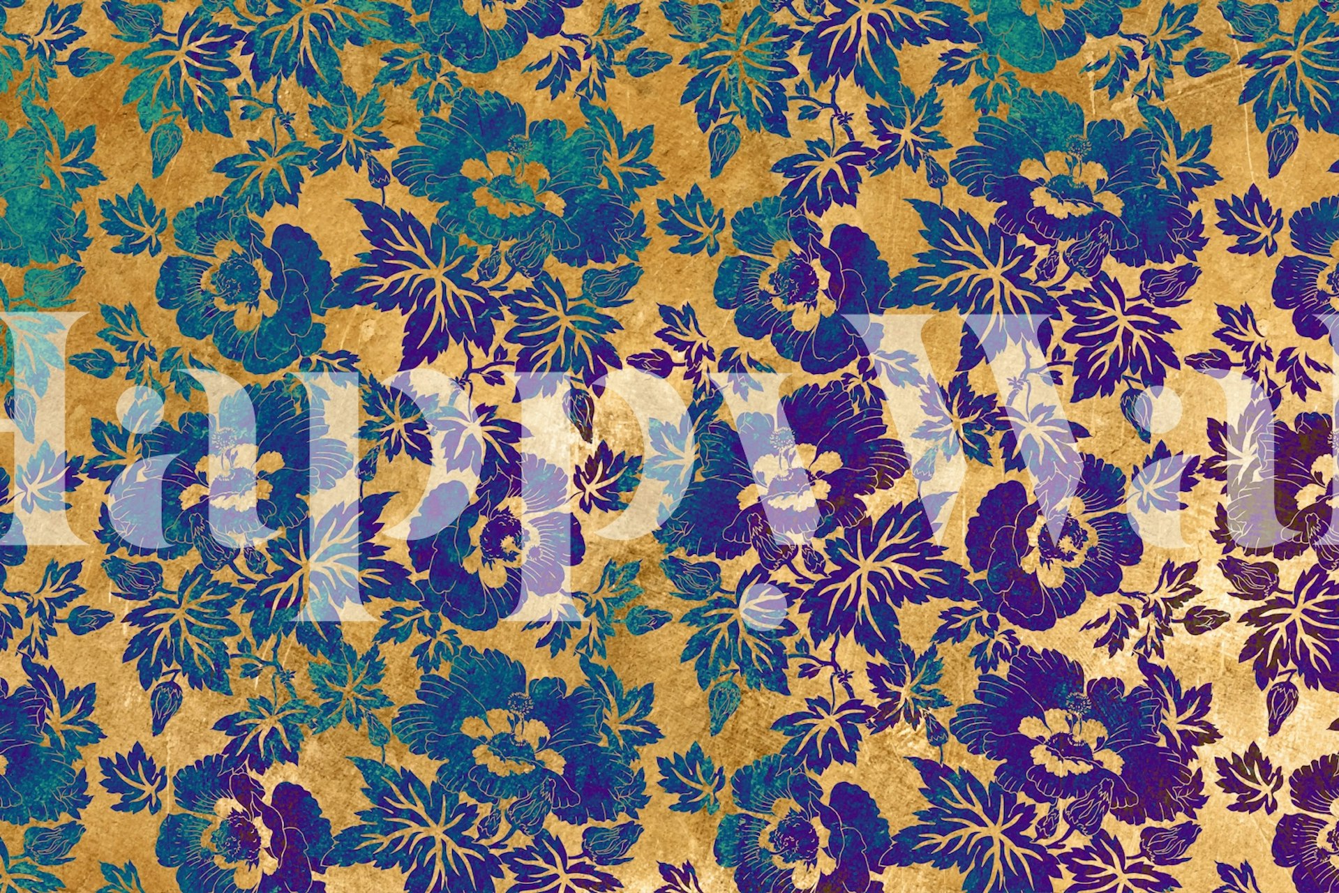 Tapeta Golden Floral Oasis w pomieszczeniu