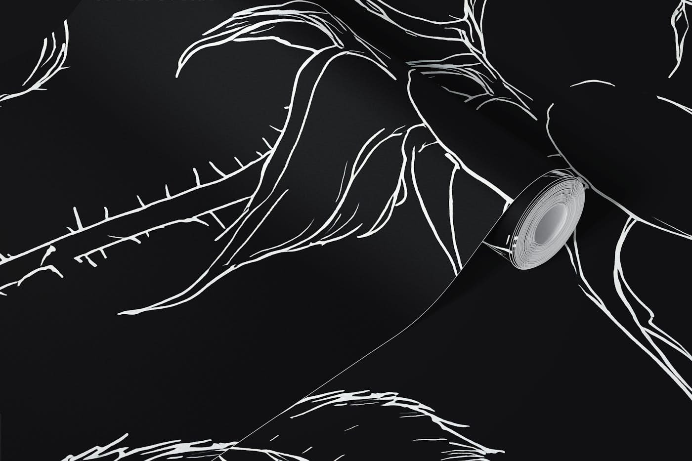 Black and White Rose wallpaper roll