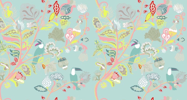 Toucans Indienne in Teal