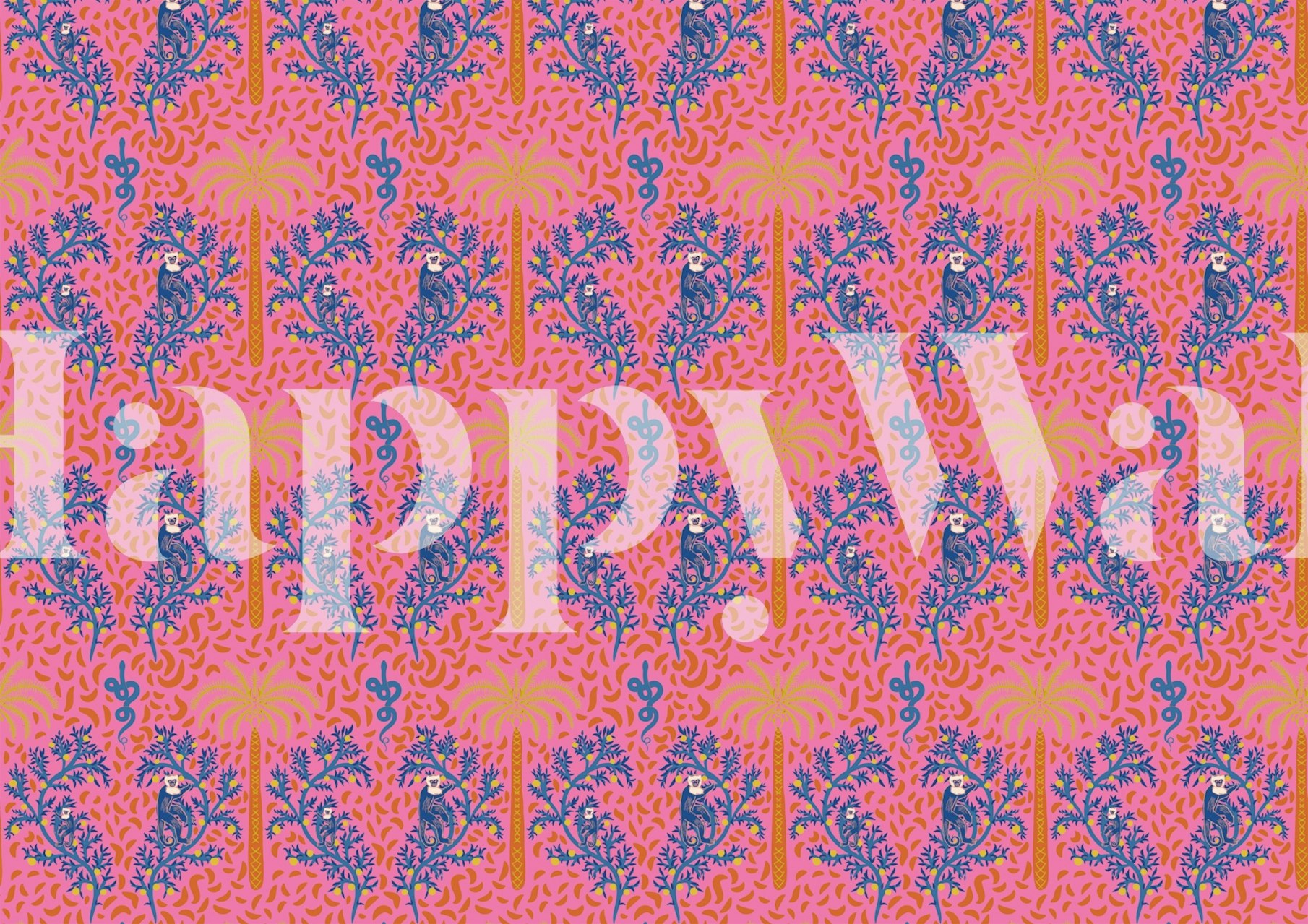 Μοτίβο ταπετσαρίας με Capuchin Monkeys σε ένα δωμάτιο