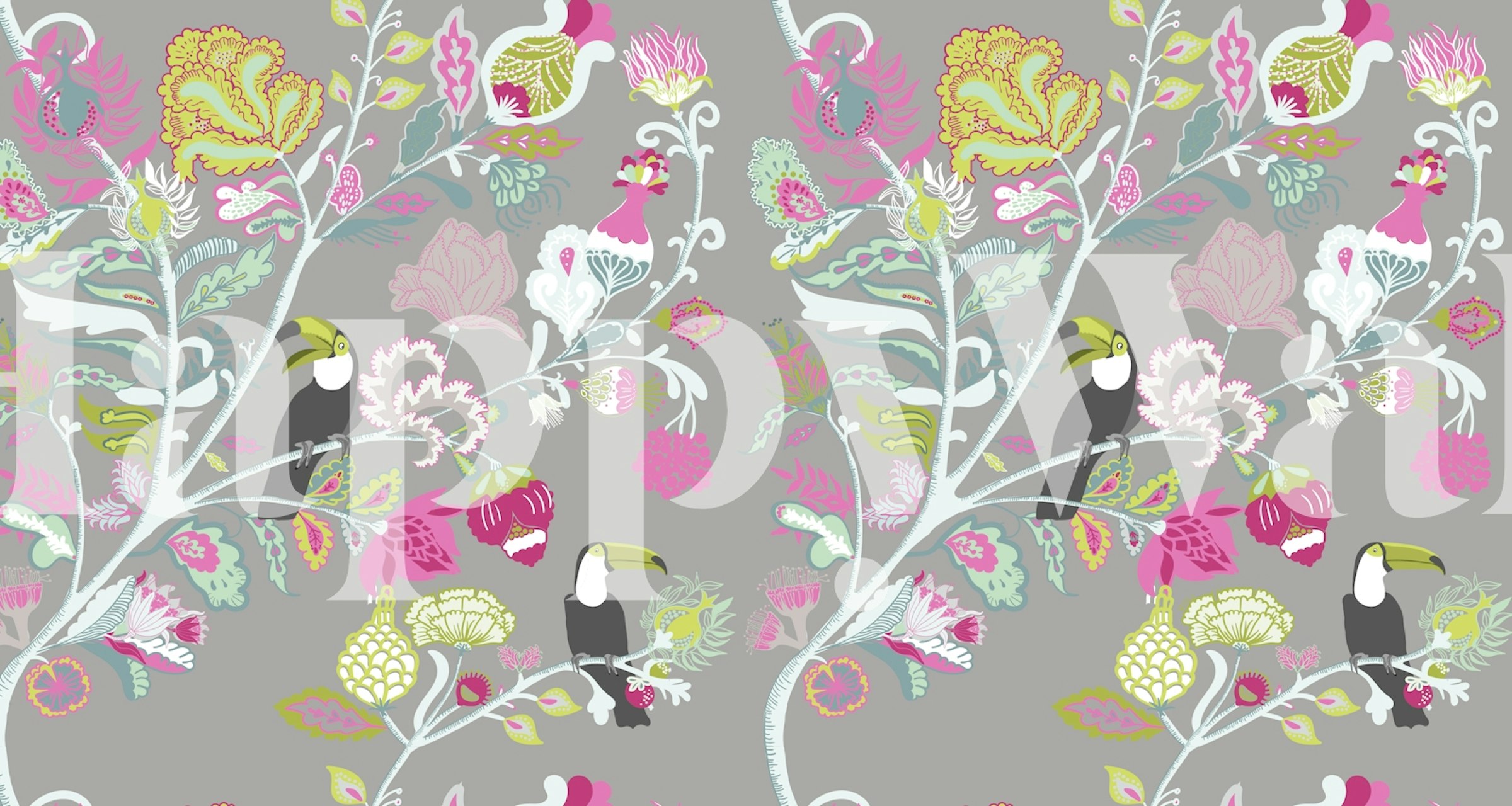 Toucans Indienne Pastel Mural i et rum