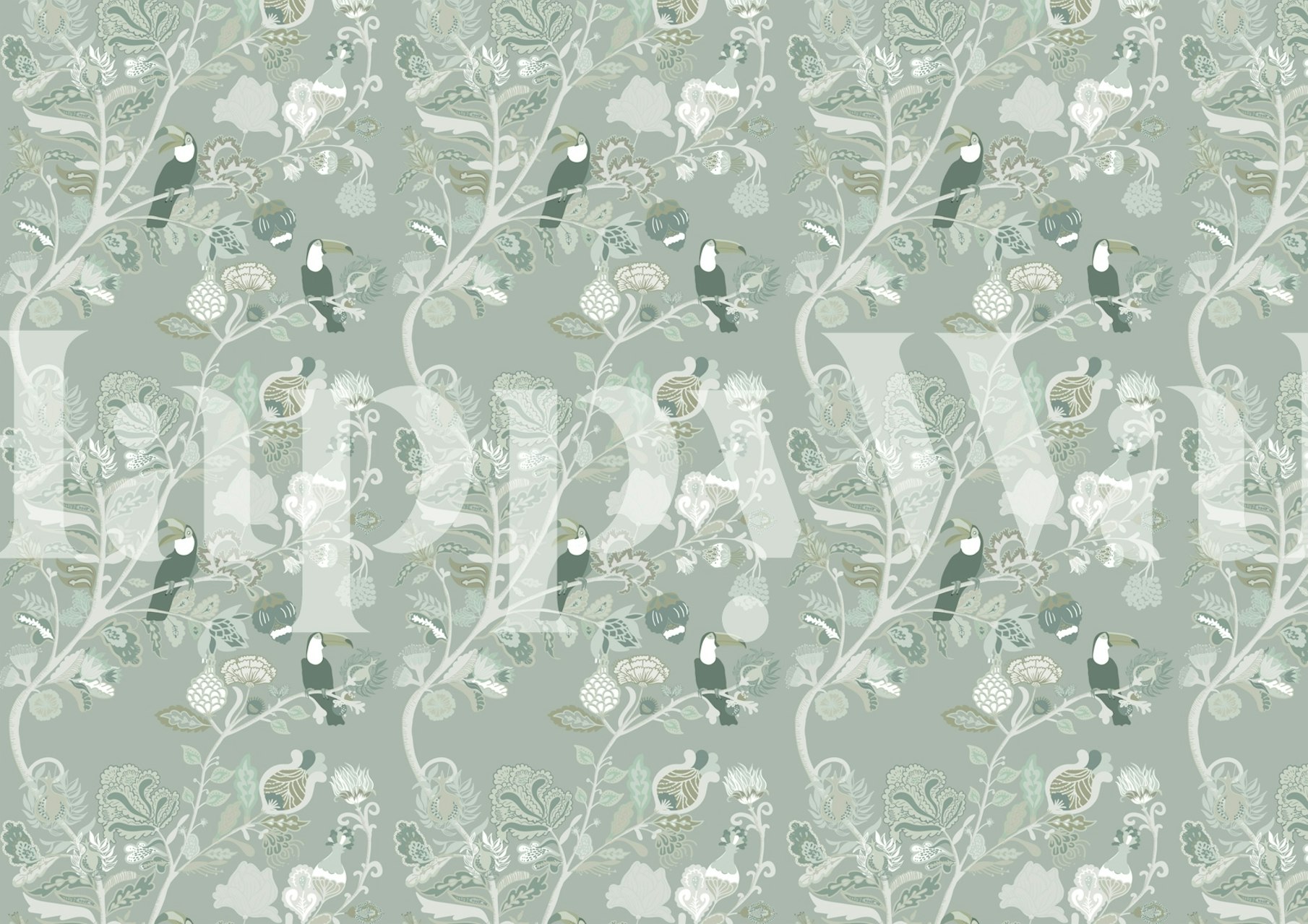 Toucans Indienne Subtle Mural tapet i et rom