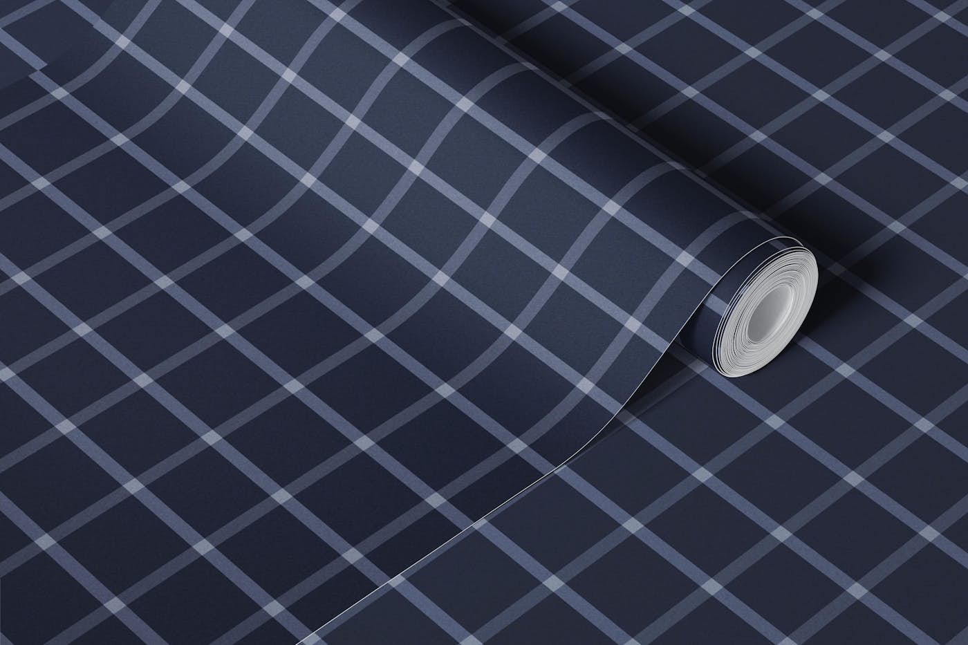 Navy Checkered Elegance wallpaper roll