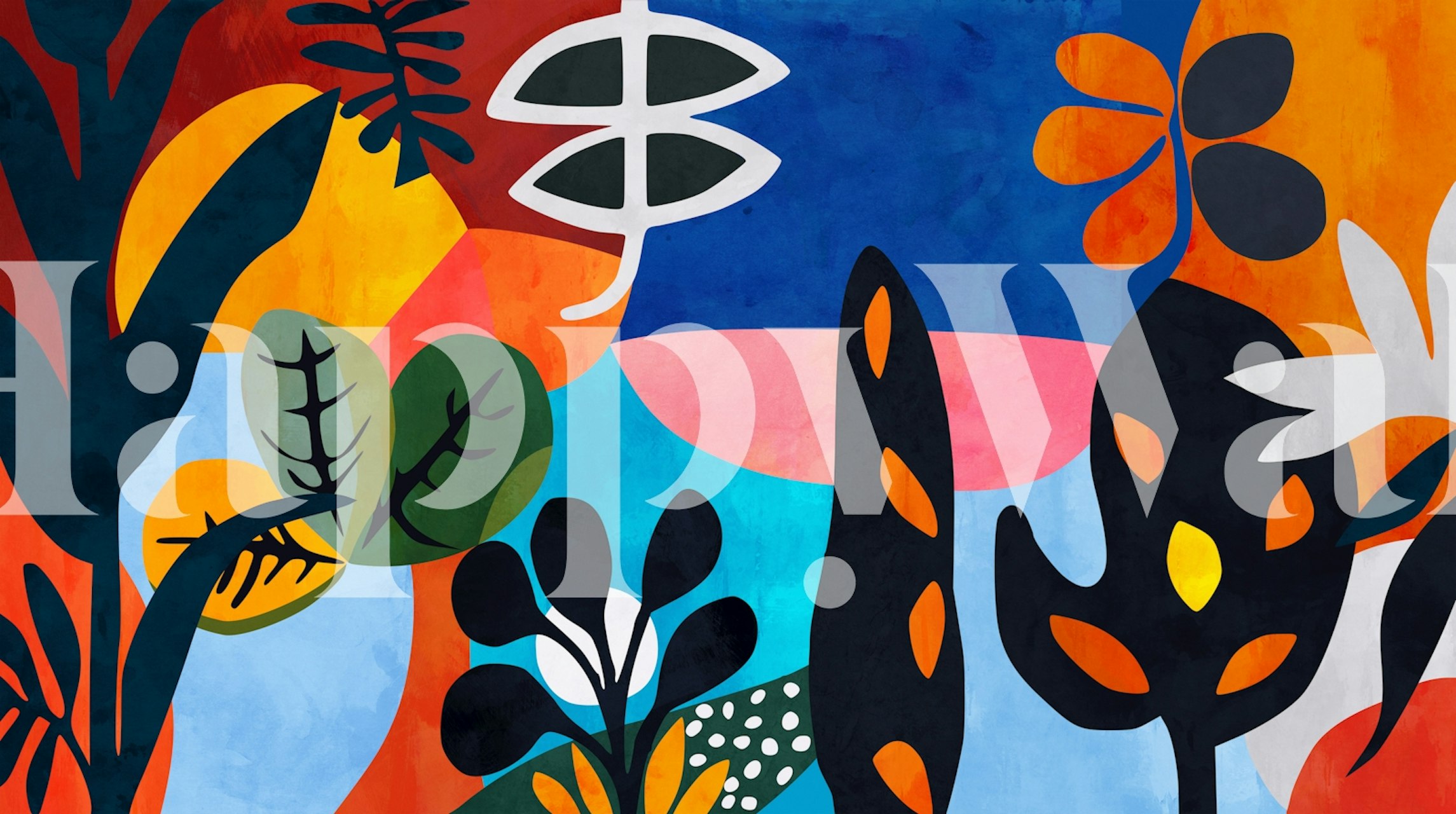 Bright Foliage Fantasy wallpaper in a room