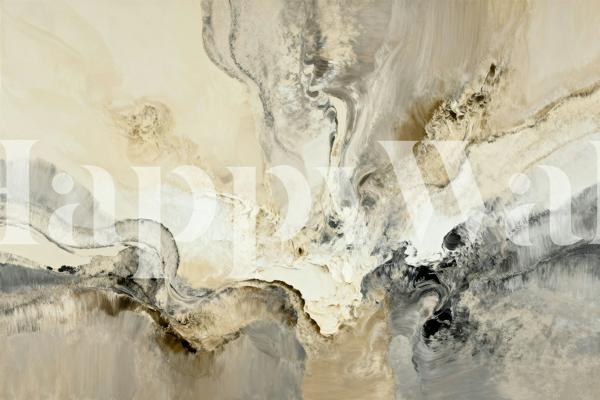 Fluid Earth Tones Marble wallpaper in a room