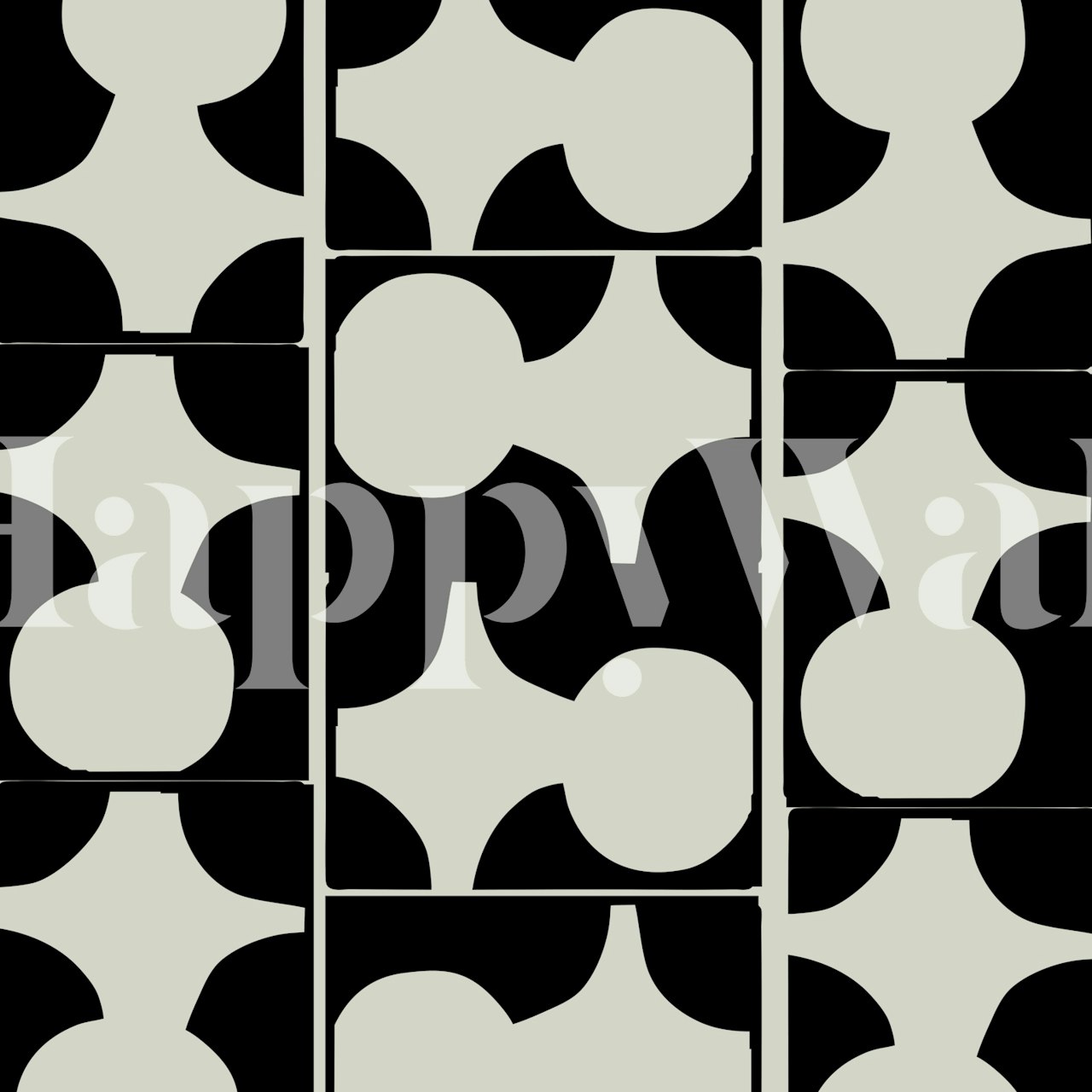 Abstract black and white geometric shapes wallpaper