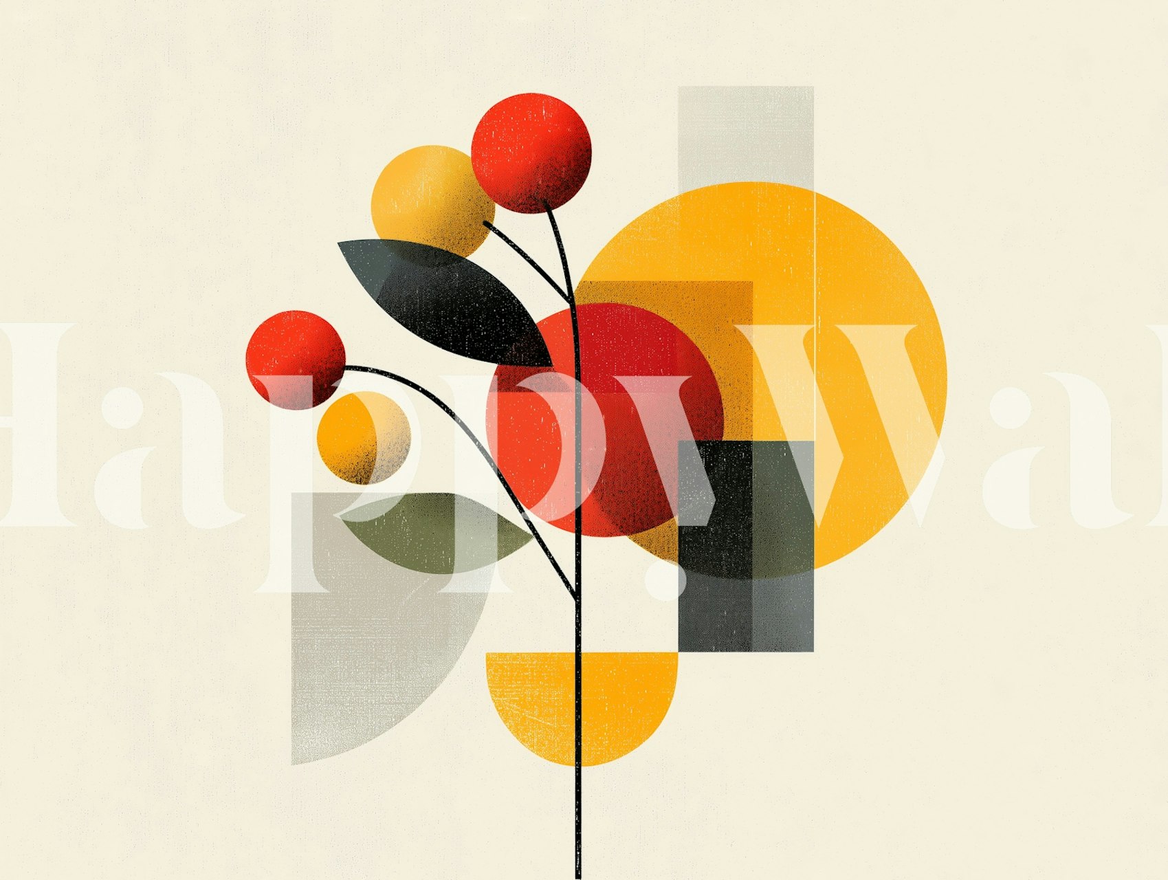 Geometric Floral Harmony wallpaper in a room