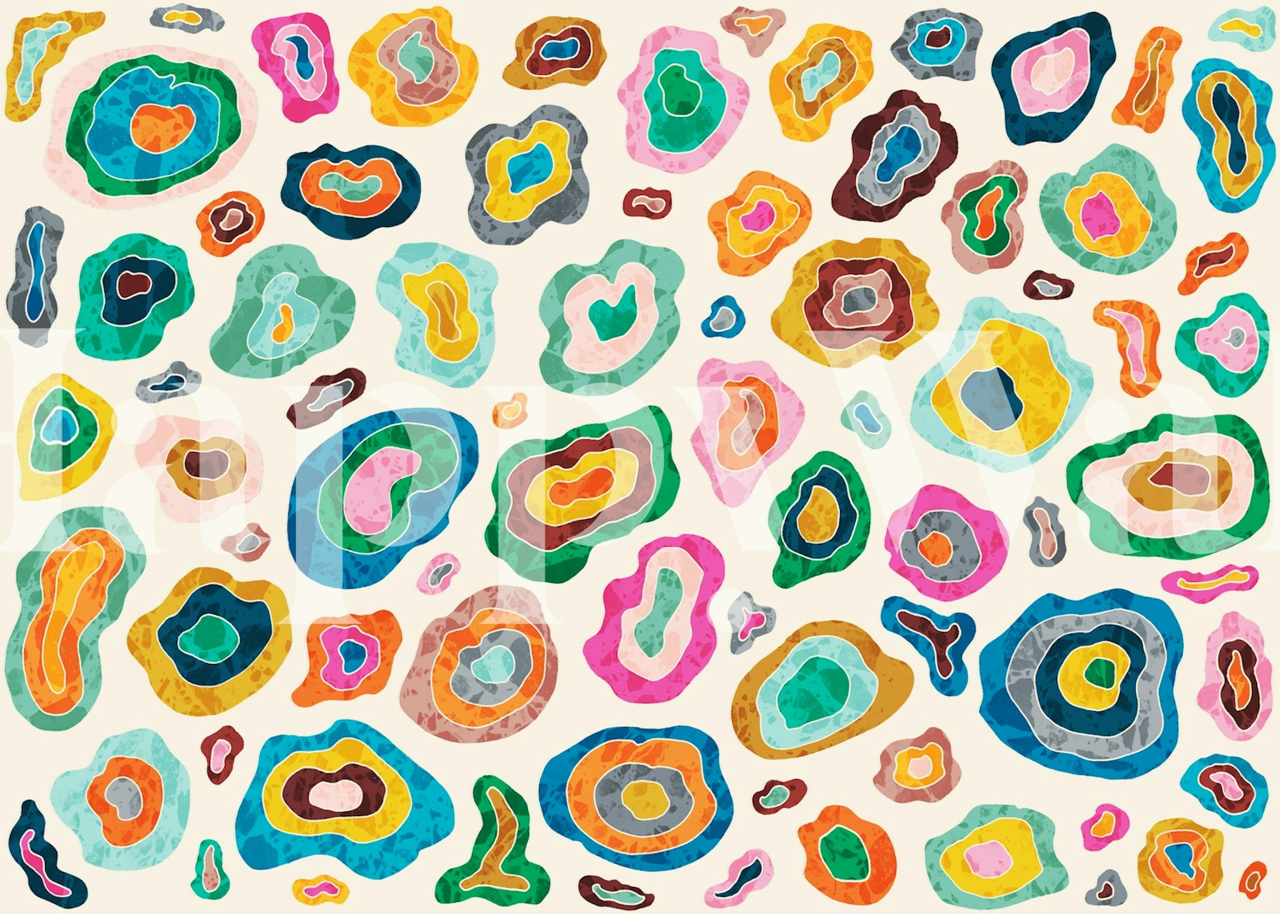 Colorful Wonder Blobs ταπετσαρία σε ένα δωμάτιο