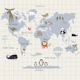 Fun Kids Animal Map on a grid paper