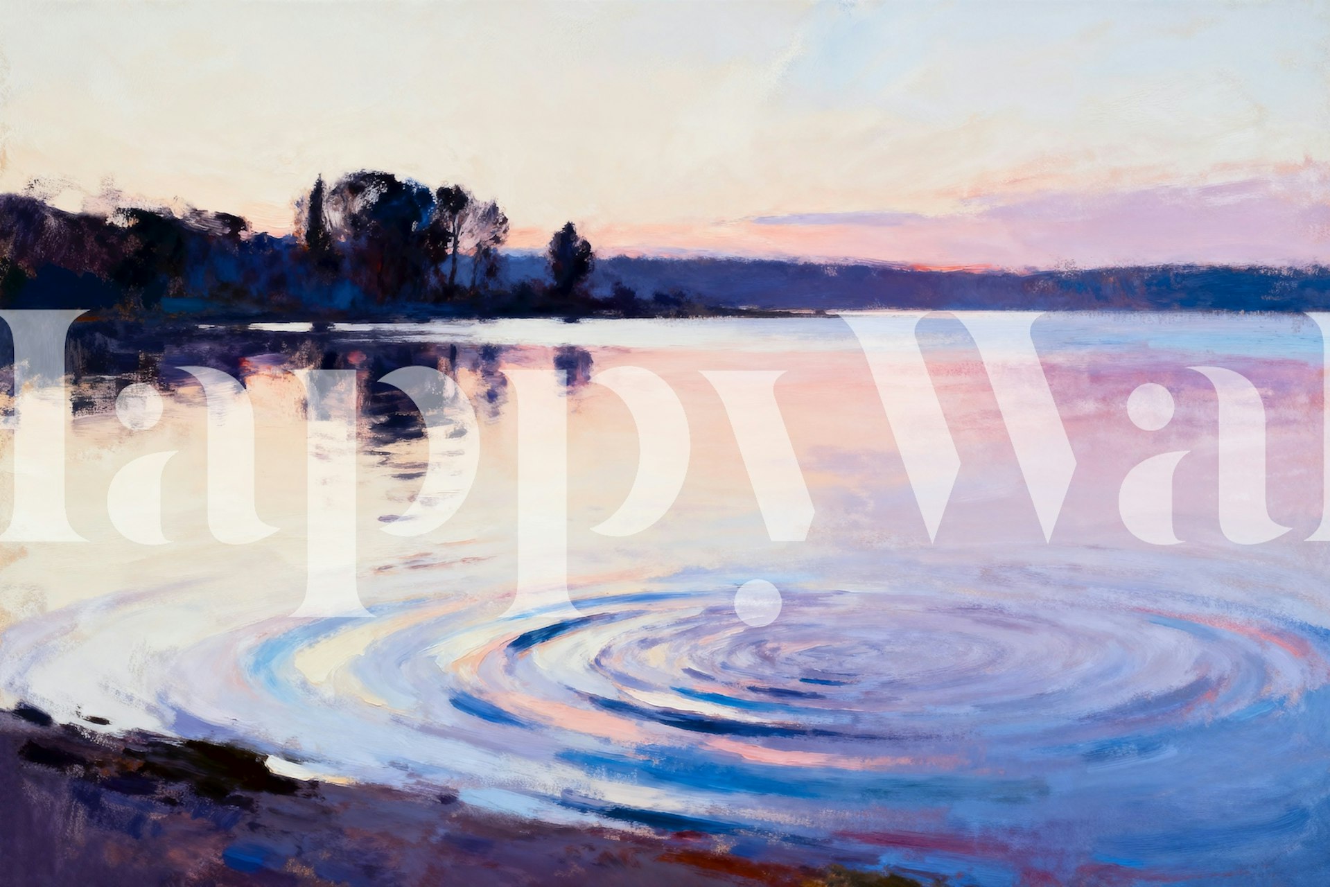 Tapeta Sunset Lake Serenity w pokoju