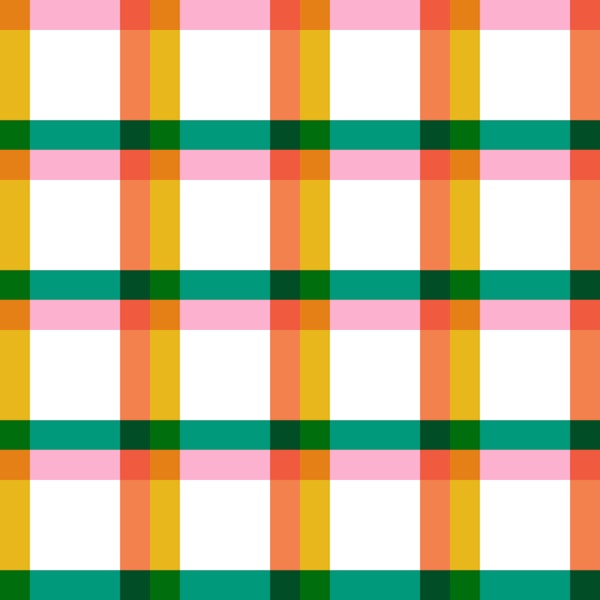 Preppy Pink and Green Checkered Grid