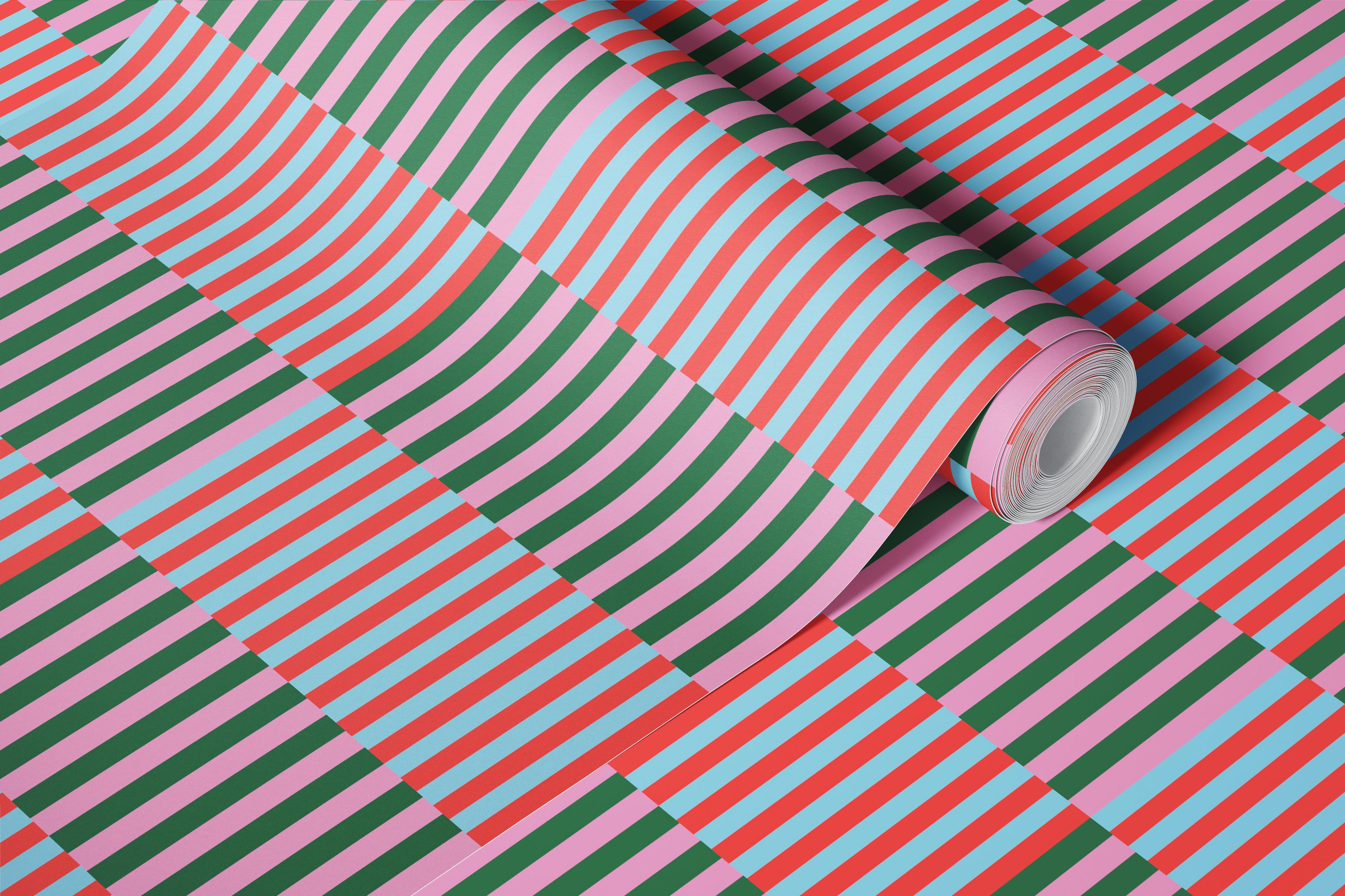 Playful Colorful Stripes Pattern in een kamer