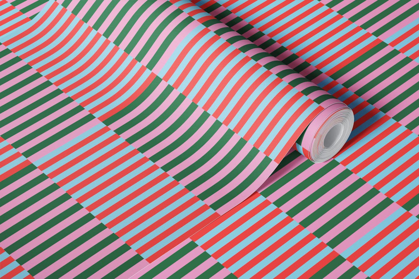 Playful Colorful Stripes Pattern wallpaper roll