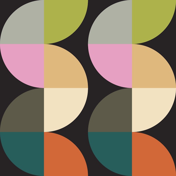 Midcentury Modern Scalloped Stripes