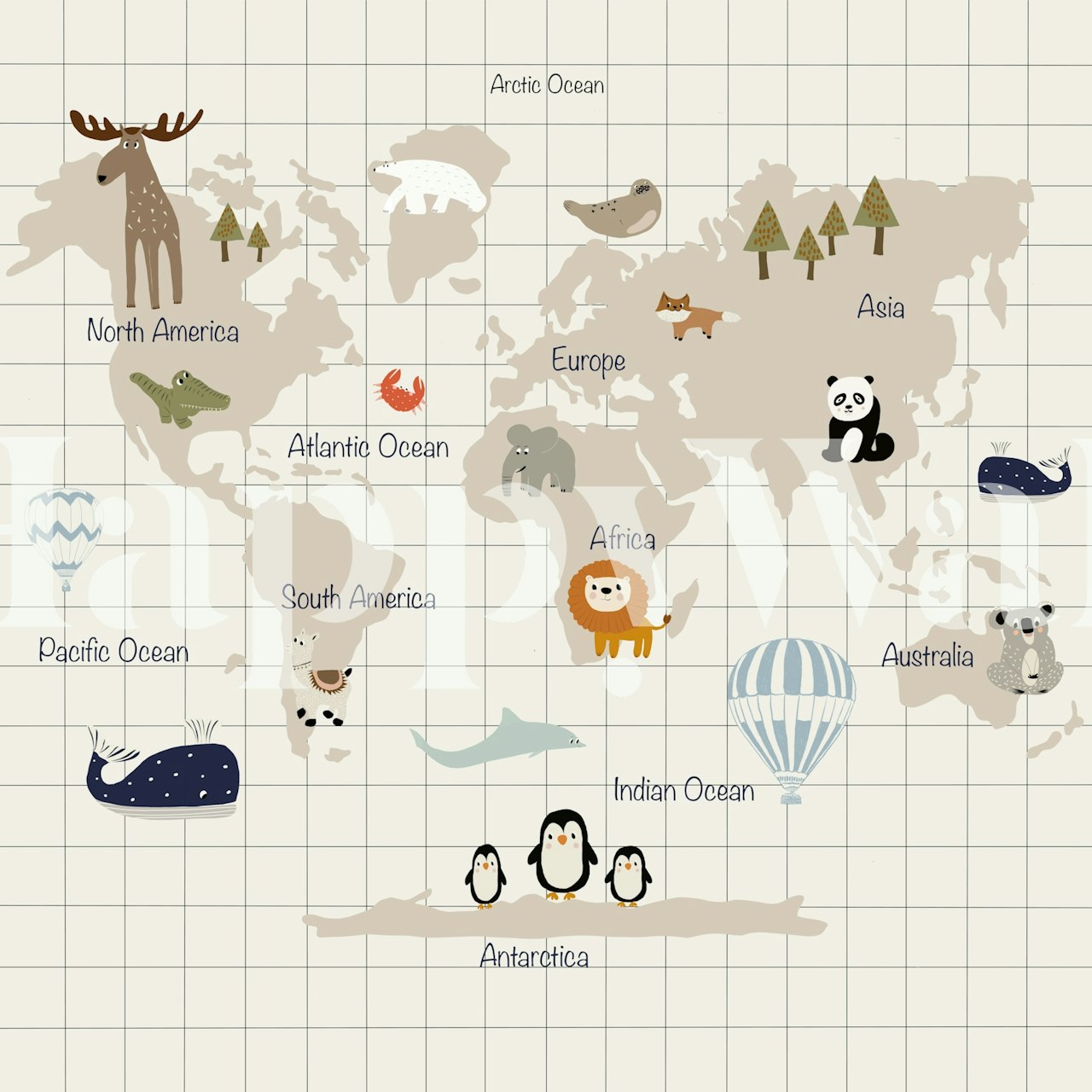 Ταπετσαρία Kids Global Safari Journey σε ένα δωμάτιο