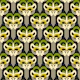 Retro ornate abstract blossoms green