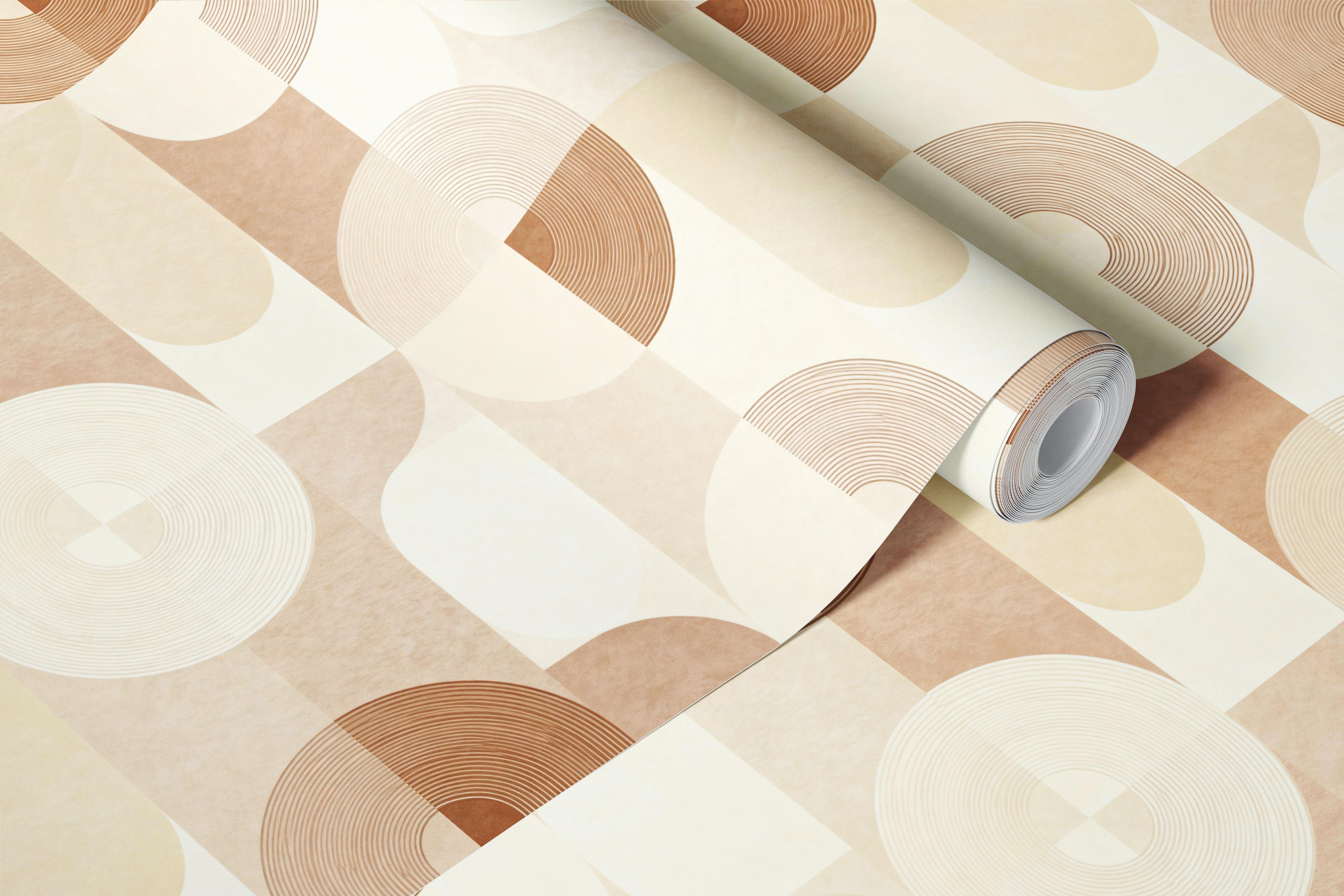 Mid Century Geometric Design wallpaper in a room