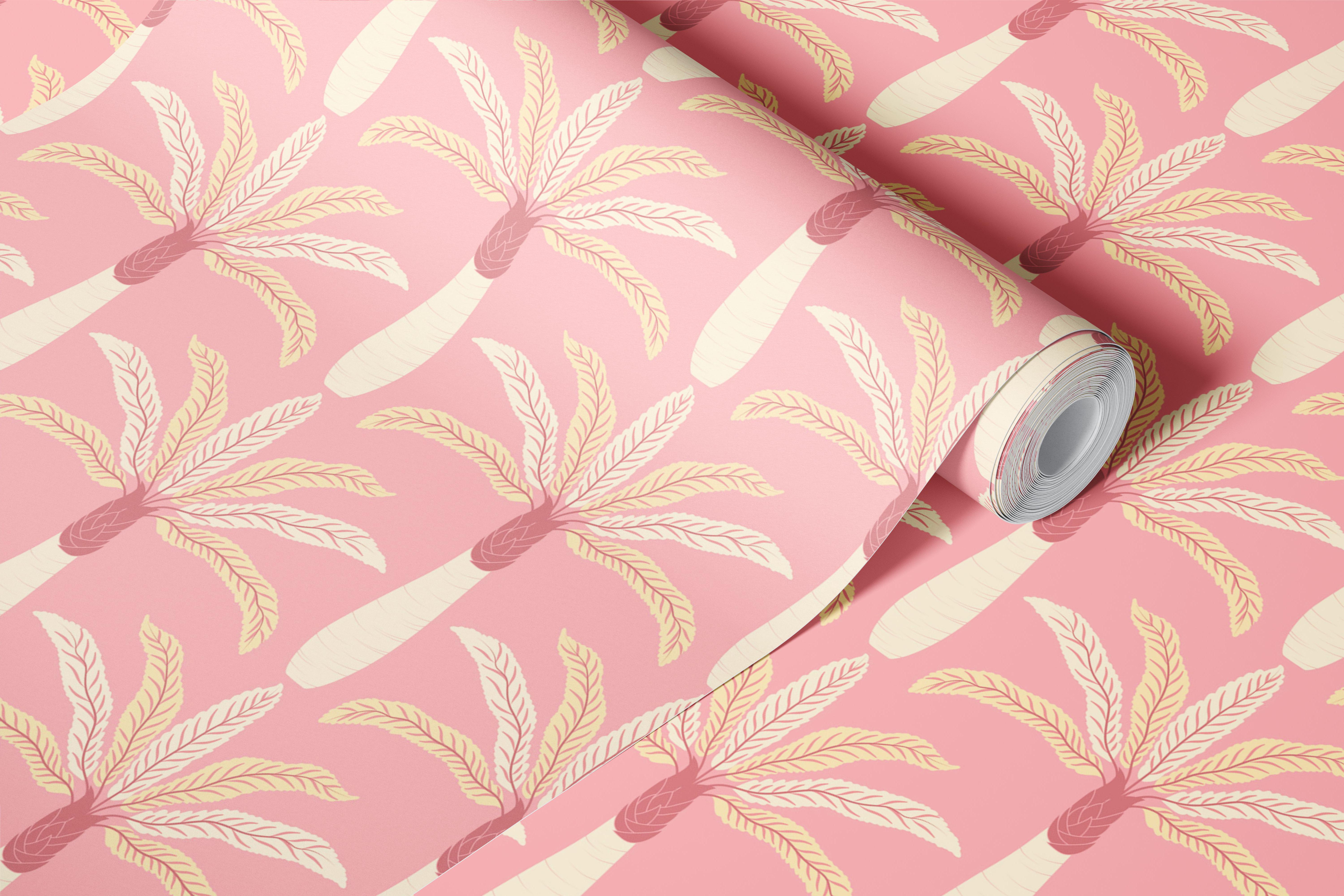 Tapeta Tropical Palm Print w pokoju