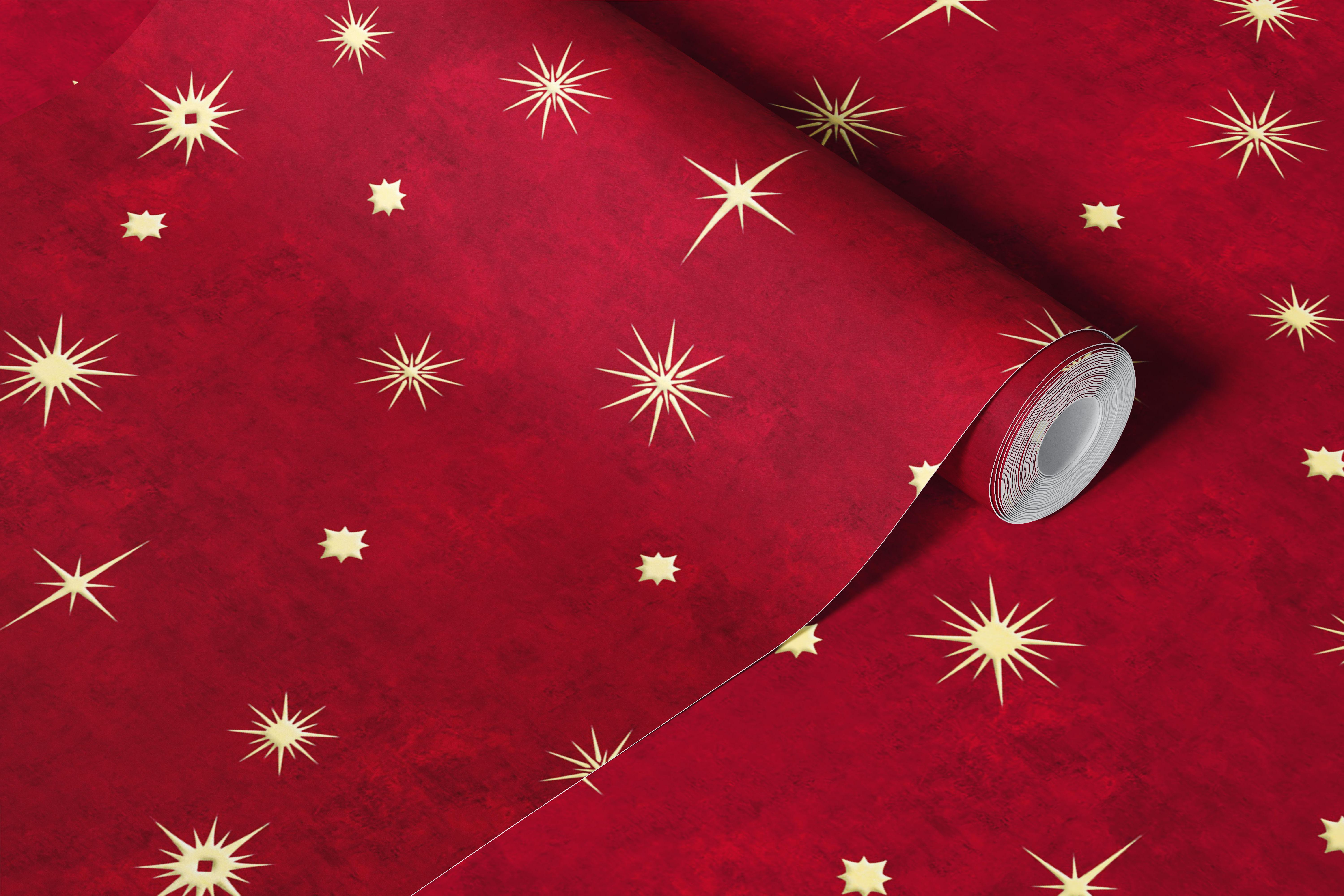 Σχέδιο με Golden Stars on Red ταπετσαρία