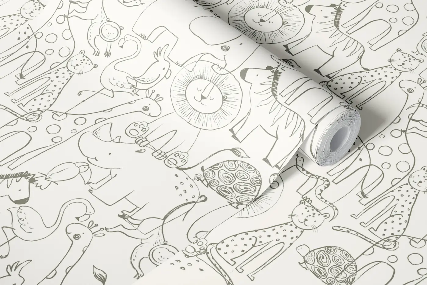 Cute Jungle Creatures Art wallpaper roll