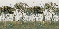 Orange Tree Orchard Dream Art White papiers peint