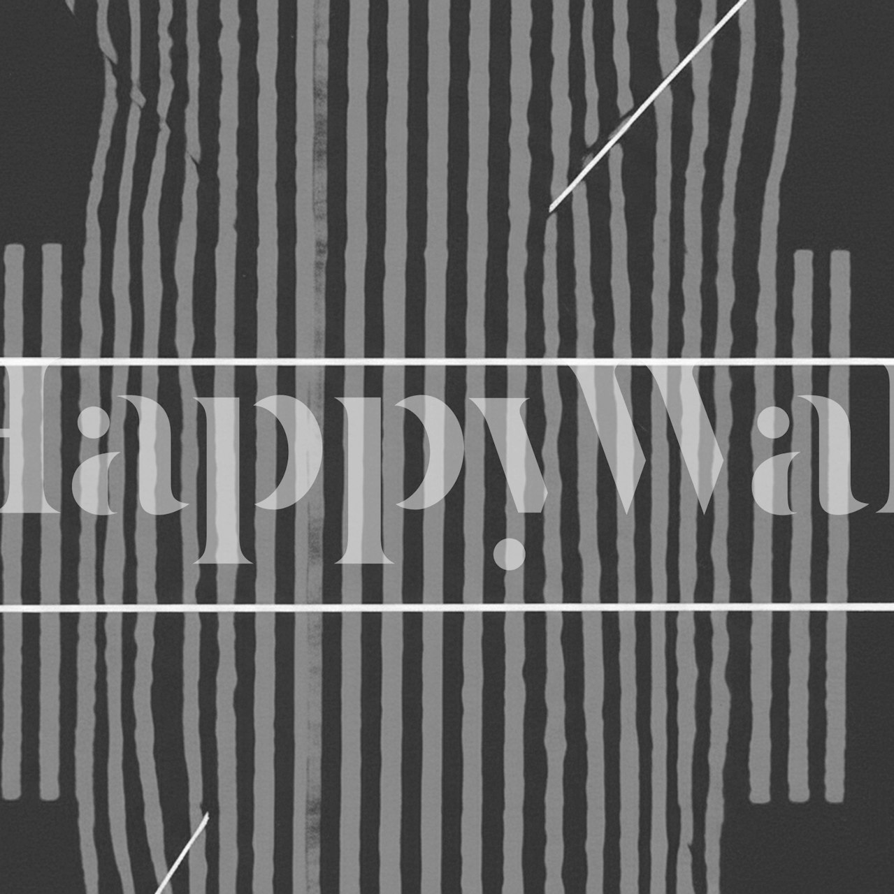 Black and white stripes wallpaper in a room