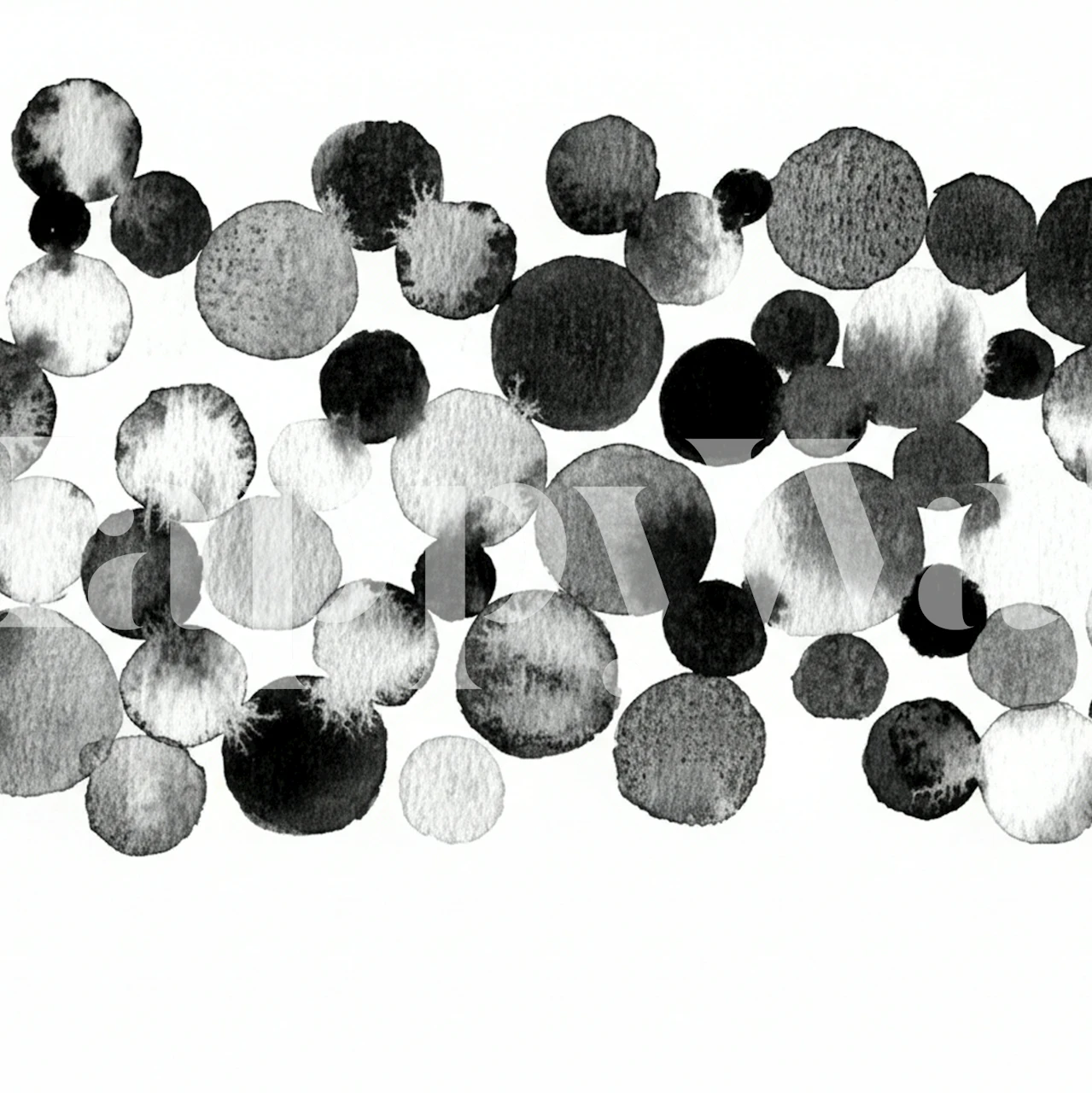 Monochrome Dot Symphony wallpaper in a room