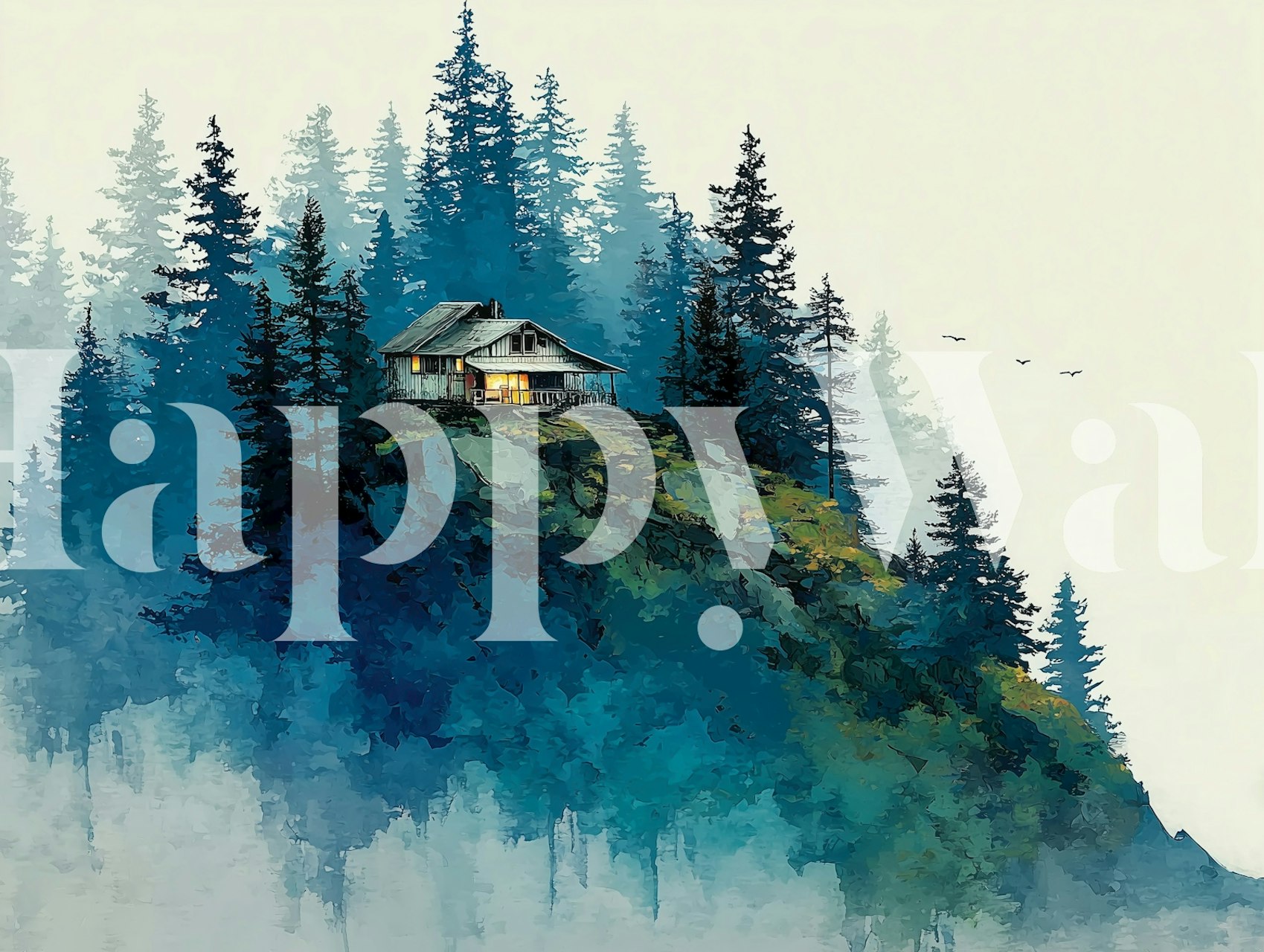 ταπετσαρία Secluded Hilltop Cabin σε ένα δωμάτιο