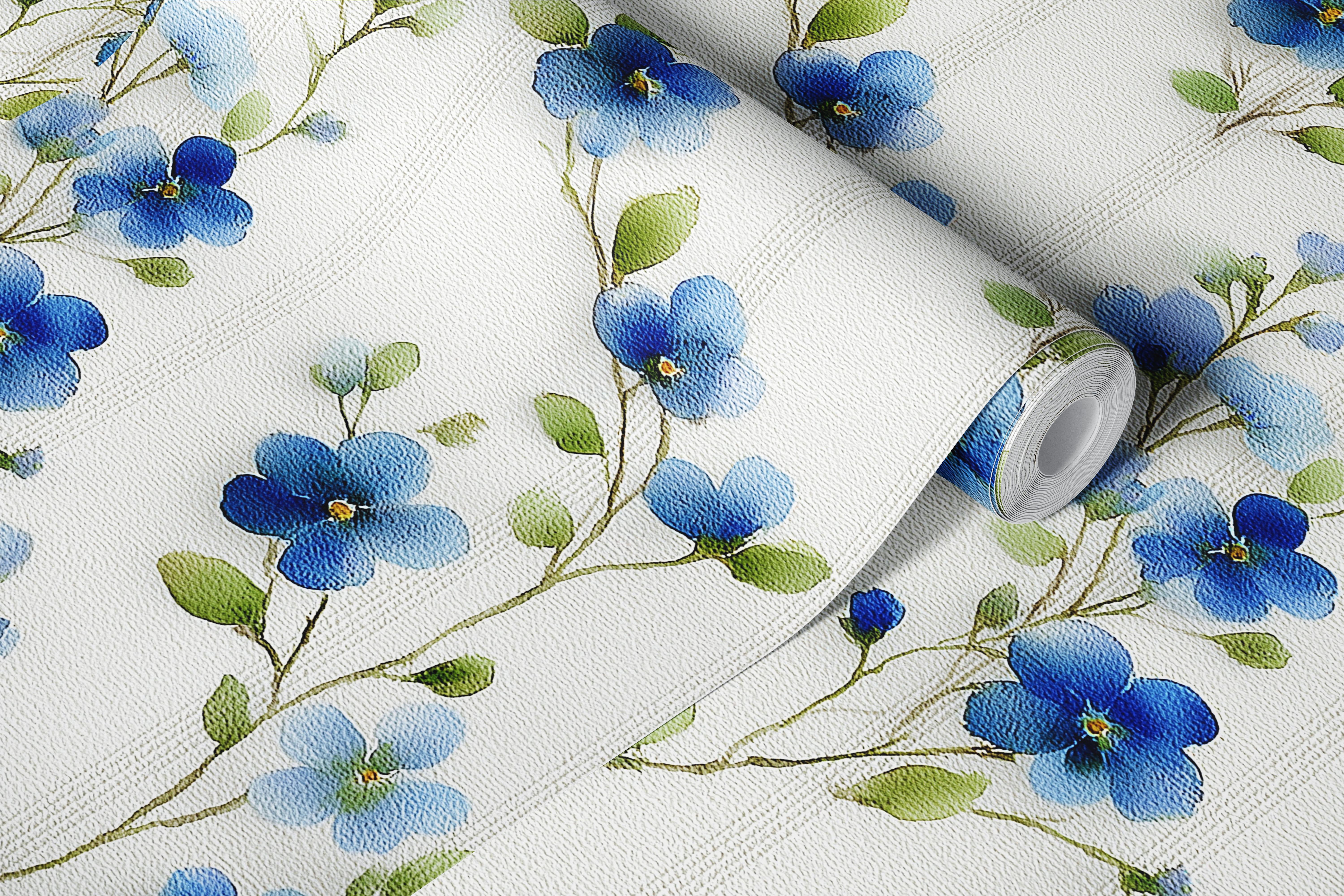 Delicate Blue Blossoms tapet i et rum