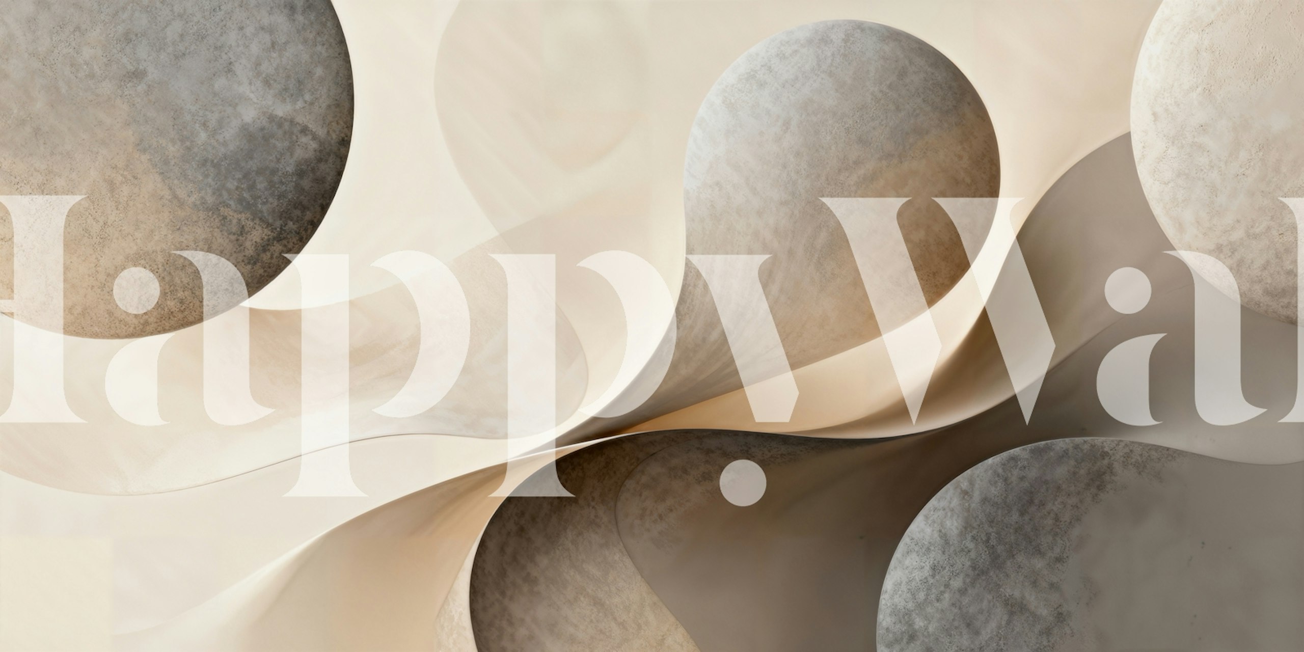 Abstract curved shapes in neutral tones wallpaper