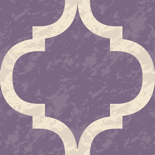 Moroccan Ogee - Grey Purple