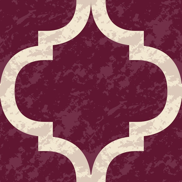 Moroccan Ogee - Cabernet Red
