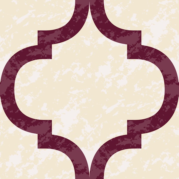 Light Moroccan Ogee - Cabernet Red