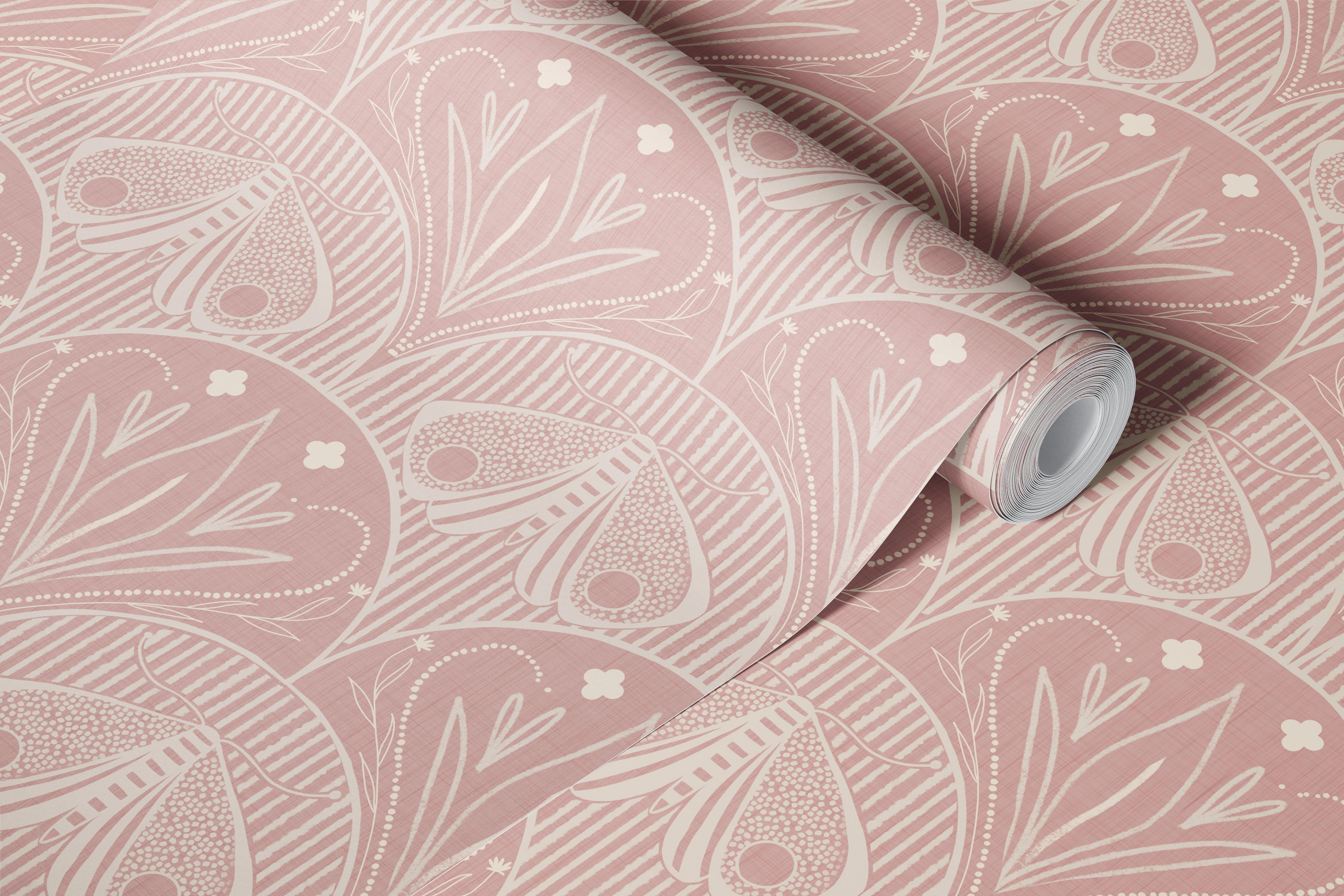 Ταπετσαρία Boho Art Nouveau butterfly σε ένα δωμάτιο