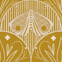 Boho Art Nouveau Butterfly Mustard Gold papel de parede