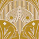 Boho Art Nouveau Butterfly Mustard Gold