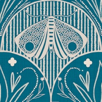 Boho Art Nouveau Butterfly Teal Blue papel de parede